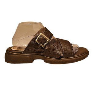 Dockers Khakis Brown Leather Slip-on Sandal